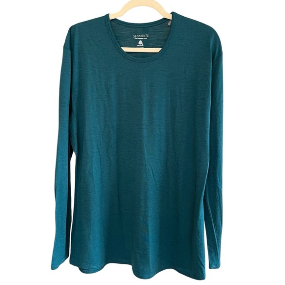Segments 100% Merino Wool Crewneck Long Sleeve Shirt Teal XXL Baselayer Active - Picture 1 of 4